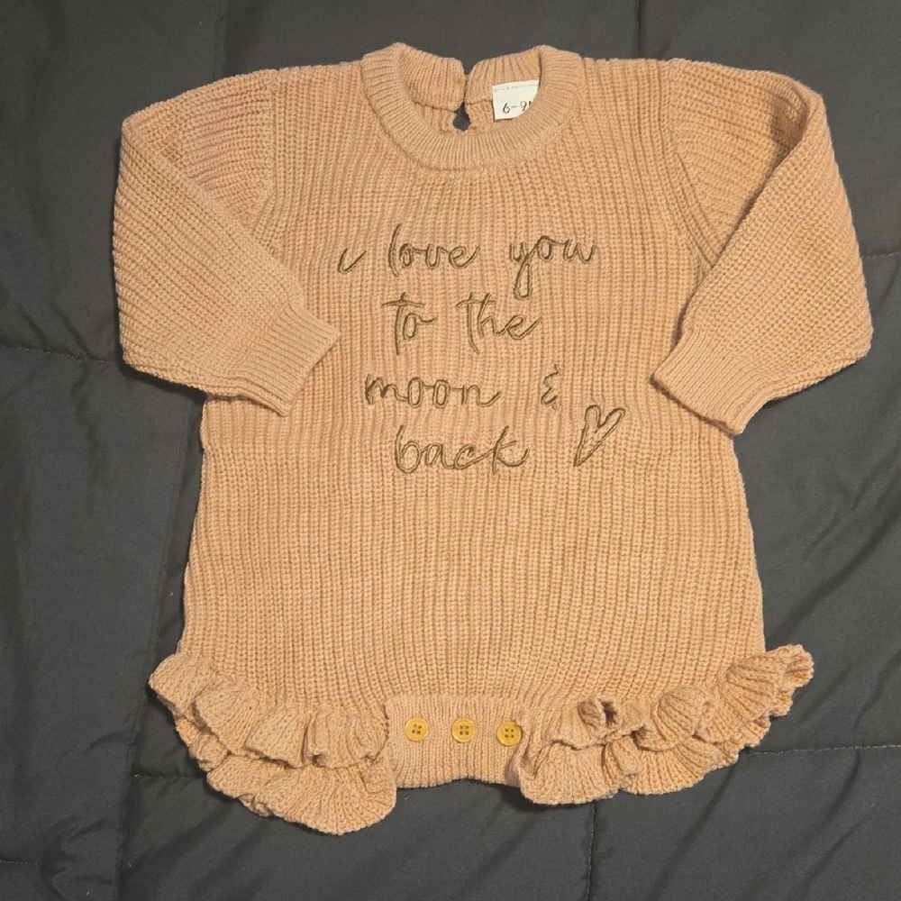Dusty Pink Baby Girl Knit Romper